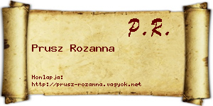 Prusz Rozanna névjegykártya